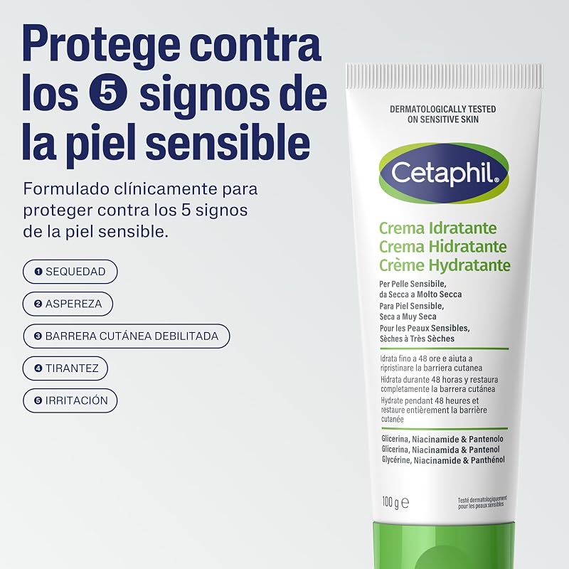 , Hidratante facial e corporal para uso frequente, hidratação intensa durante 24 horas, formato de 100 g