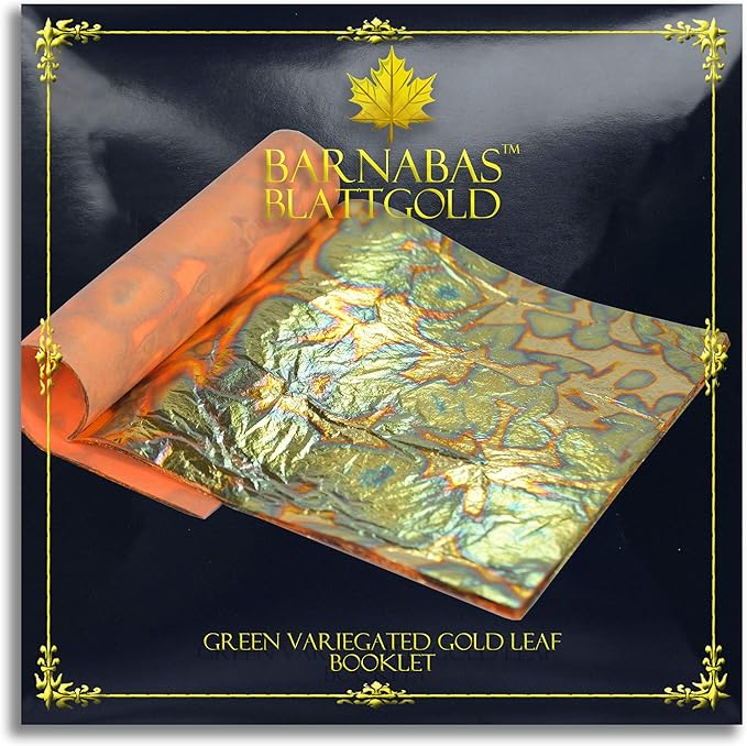 Variegated Gold Leaf Sheets by Barnabas Blattgold Color Green 25 Sheets 5.