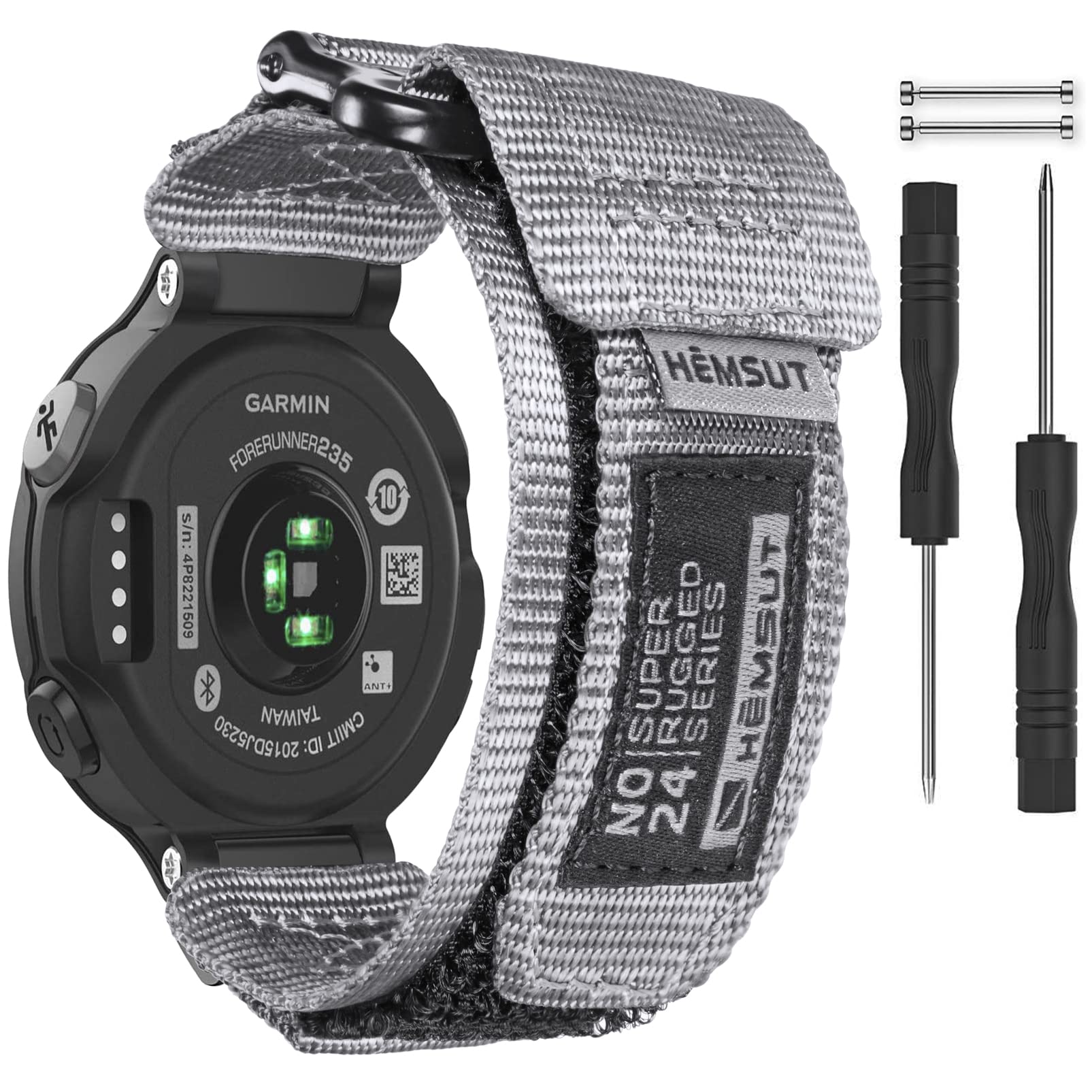 torbollo Compatible with Garmin Forerunner 235, Rugged Replacement Watch Band Strap Wristband for 220/230/235/620/630/735XT/235 Lite Smart Watch for Women Men