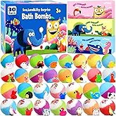 30 Pack Bath Bombs for Kids with Toys Inside, Kids Bath Bombs Gift Set with 30 Sea & Land & Sky Animal Surprise Toy, Bubble Bath Toys, Easter Gifts for Kids Boys Girls, Easter Basket Stuffers