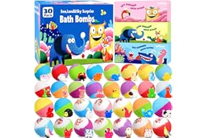 YOYOKAY 30 Bath Bombs for Kids with Toys Inside, Kids Bath Bombs Gift Set with 30 Sea & Land & Sky Animal Surprise Toy, Bubble Bath Toys, Christmas Gifts for Girls Boys, Stocking Stuffers