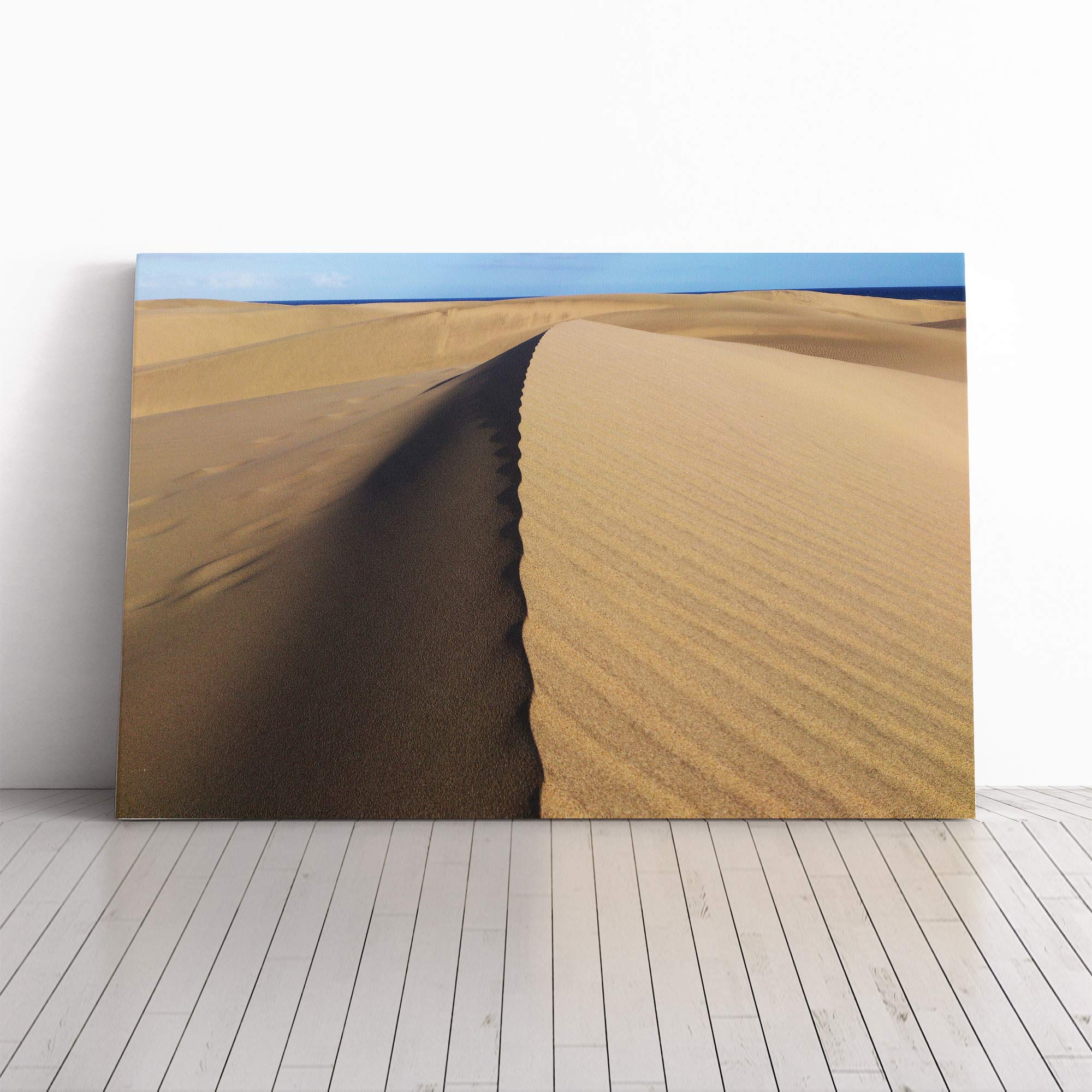 Landscape Desert Sand Dune (2) Canvas Print | Gallery Wrapped 30mm Frame Wall Art | 20x14 inches | Ready to Hang | Modern Landscape Picture | Living Room Bedroom Lounge Office