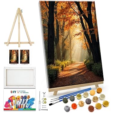 Kit De Pintura Por Números Para Adultos Con Marco De Madera – EOBROMD, Lienzo Liso Y Pinceles Incluidos, Manualidad Y Decoración Fácil