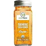 Geo-Fresh Organic Turmeric Ground 2.11 Ounces, (60g) Certified Organic, 100% Raw with Curcumin, Steam Sterilized.