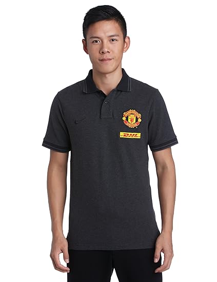 Buy Nike Boy S Manchester United Gs Polo Shirt With Dhl Style 478175 032 Medium Dark Grey At Amazon In
