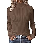 Zeagoo Women's Turtleneck Sweaters 2026 Fall Fitted Long Sleeve Pullover Sweater Ribbed Knit Basic Tops
