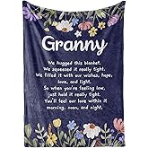 InnoBeta Granny Gifts, Grandma Gifts for Granny, Flannel Throw Blankets on Mother's Day, Christmas, Birthday, 50" x 65", Blue Flowers
