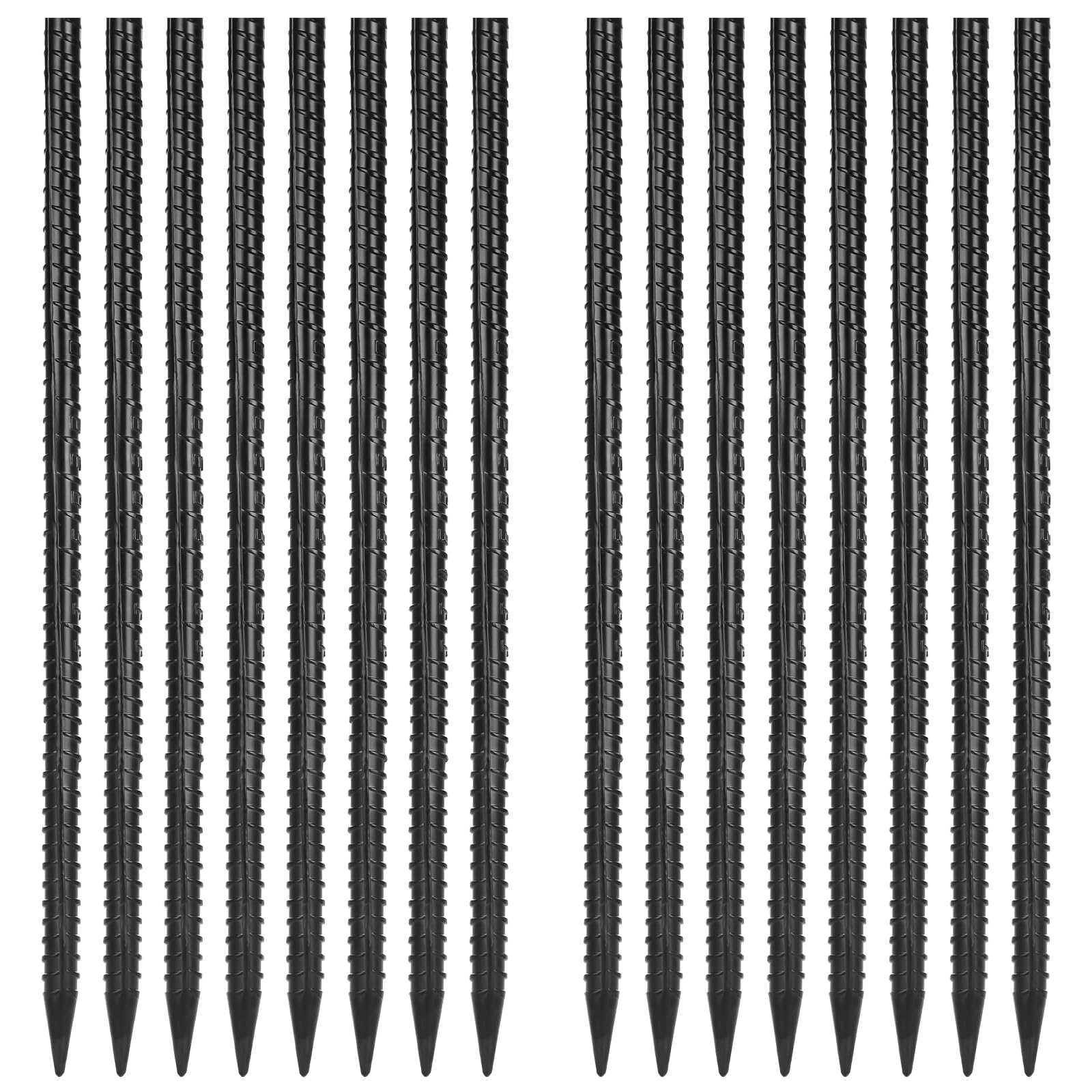Photo 1 of Gbekery 16 Inches Rebar Stakes(16pcs) Heavy Duty Straight Metal Ground Anchors with Chisel Point Ends for Timber,Concrete,Plant Support,Camping Tents,3/8 Inch Thickness Garden Stakes,Black