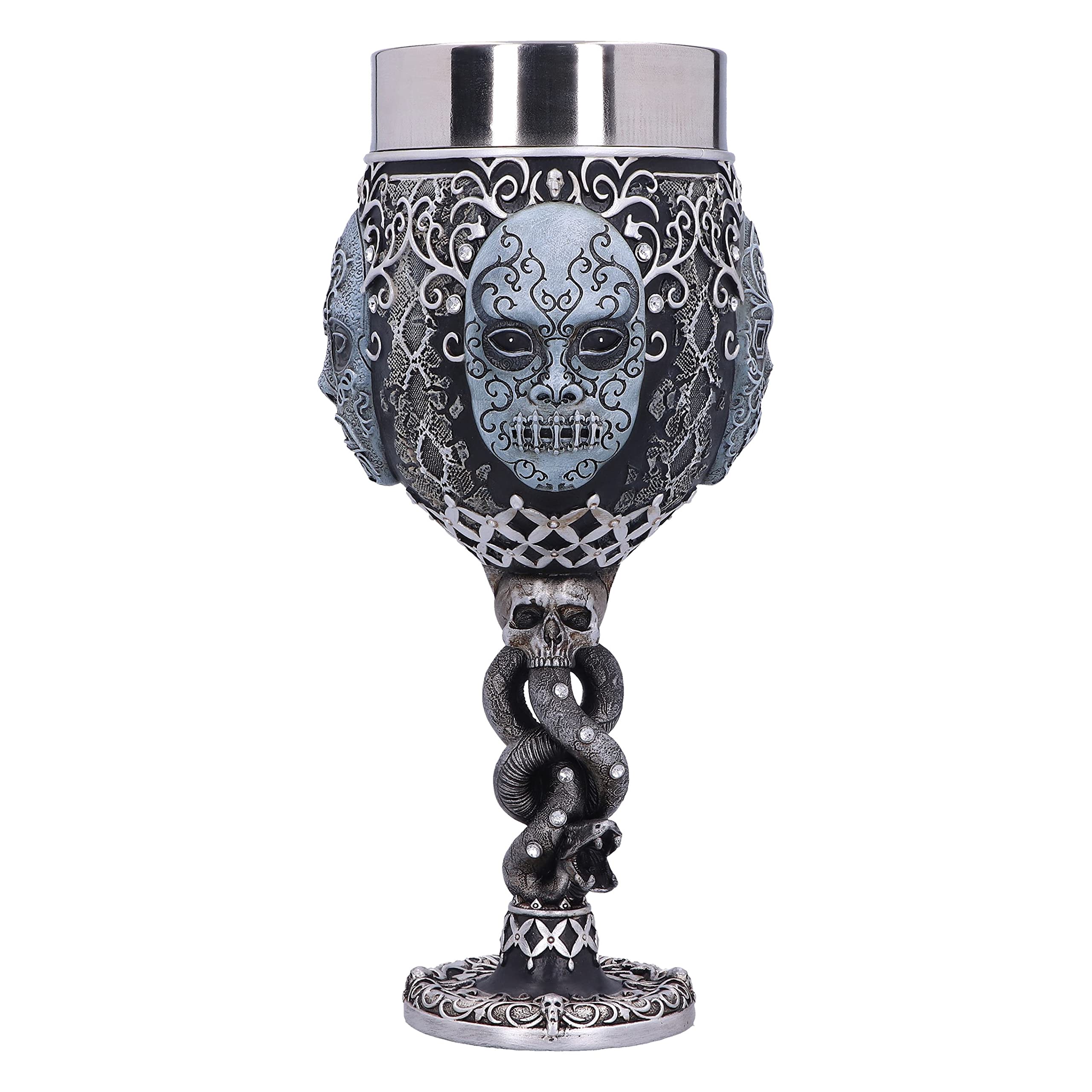 Nemesis Now Harry Potter Death Eater Mask Voldemort Collectible Goblet, Black Silver, 19.5cm — image 1