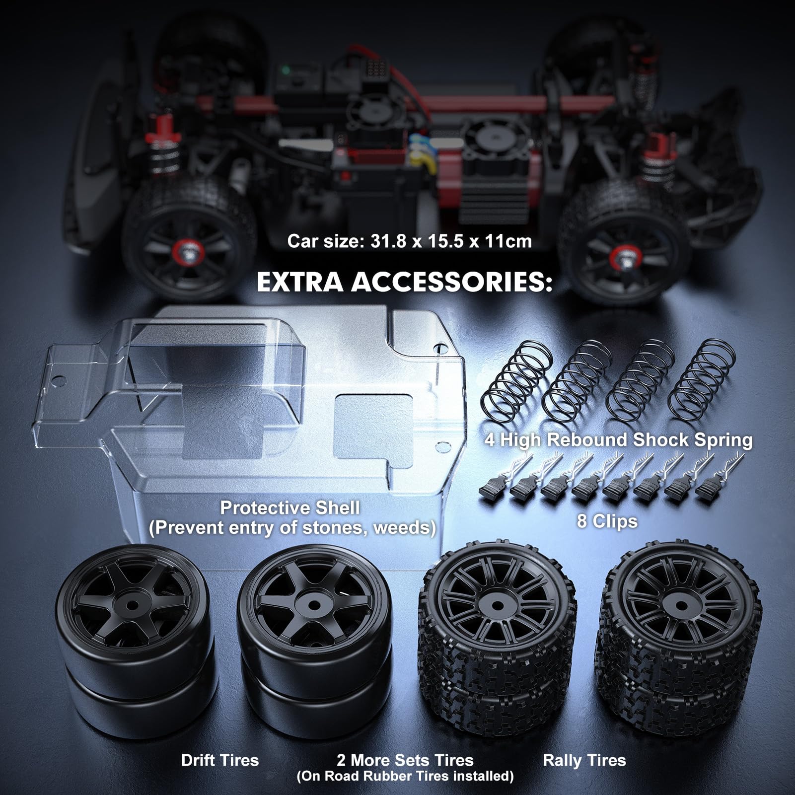 HYPER GO 14301 V3 1/14 RTR Brushless RC Drift Car with Gyro, Max 38 mph Fast RC Cars for Adults, 4WD All-Road Street Bash RC Truck, Electric Powered High Speed Drifting for Adult