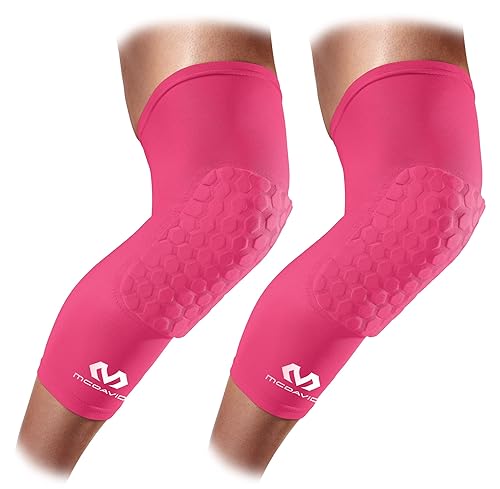 McDavid Hex Knee Compression Sleeves, Pull-On Padded Protection, Moisture Wicking (1 Pair) ADULT- Small