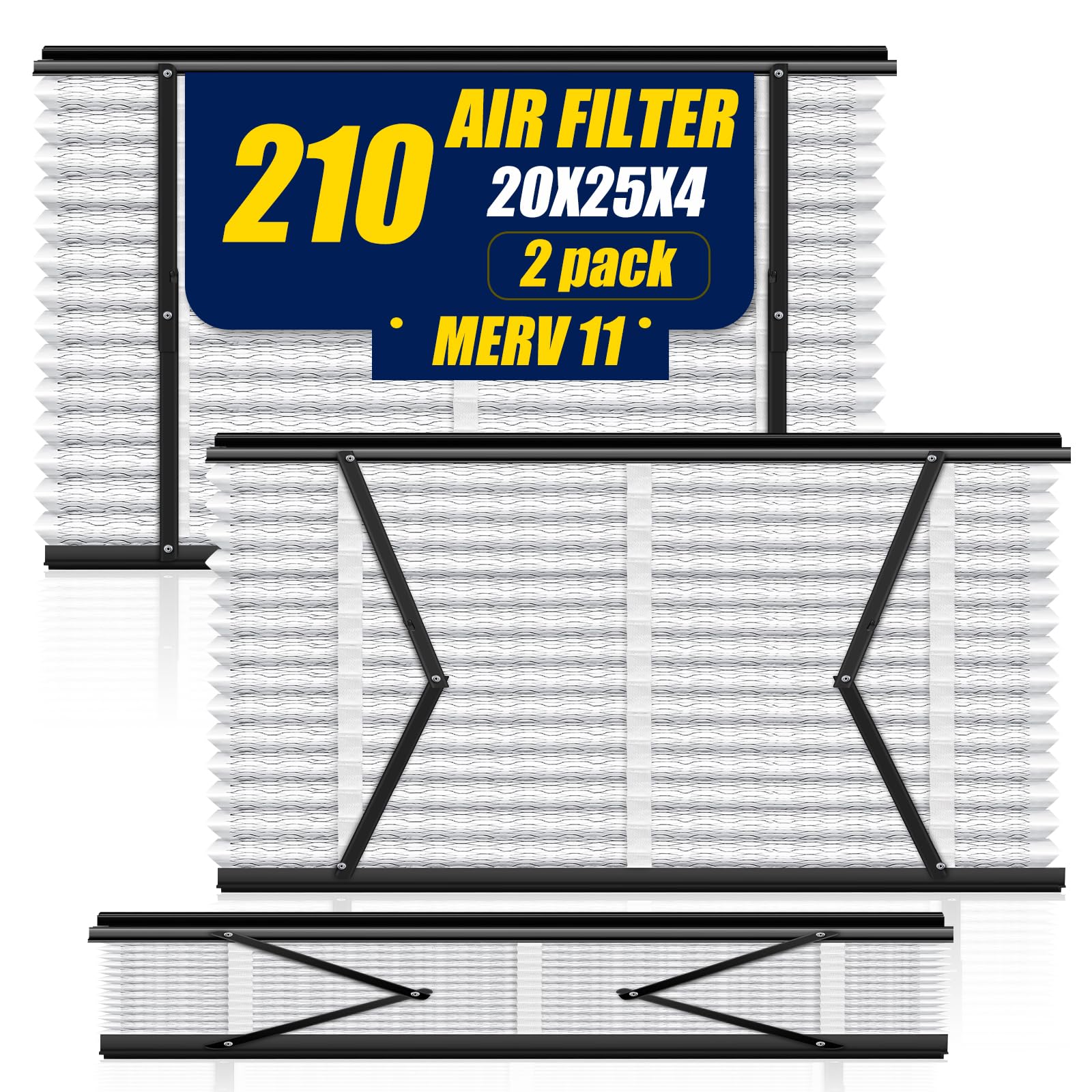 Photo 1 of 2 Pack 210 Replacement Filter, Compatible with Aprilaire Whole House Air Purifiers 1210, 1620, 2210, 2216, 3210, 4200, Furnace Air Filter for Whole House Furnace, 20x25x4, MERV 11