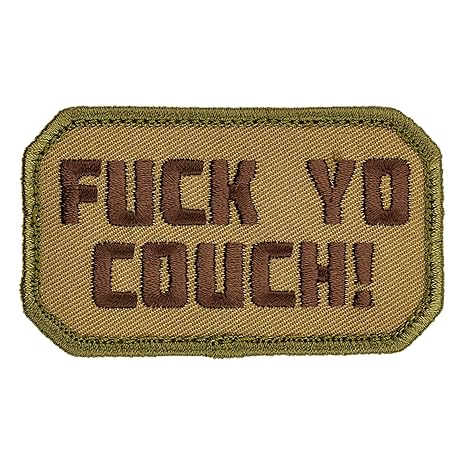Fuck Yo Couch Multicam Embroidered Morale Patch With Hook Fastener
