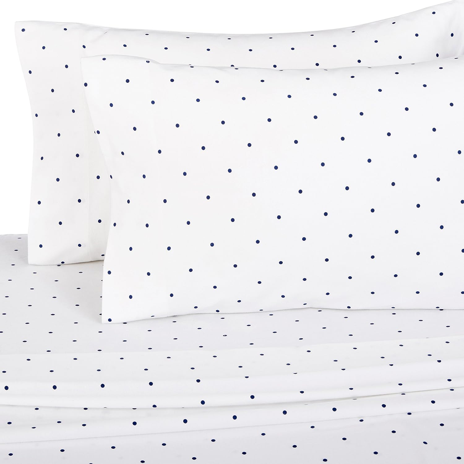 Pinzon 170 Gram Flannel Cotton Bed Sheet Set, Queen, Grey Dot: Home & Kitchen