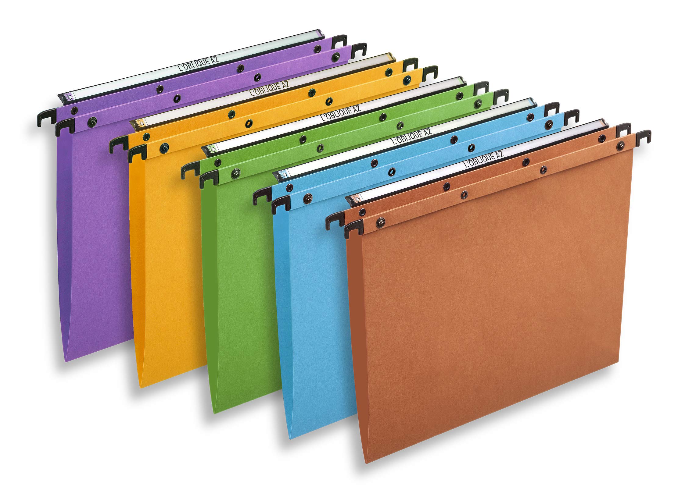Elba Oaz 10 Suspension Files with Drawers A4 V-Base Kraft Paper Assorted Colours