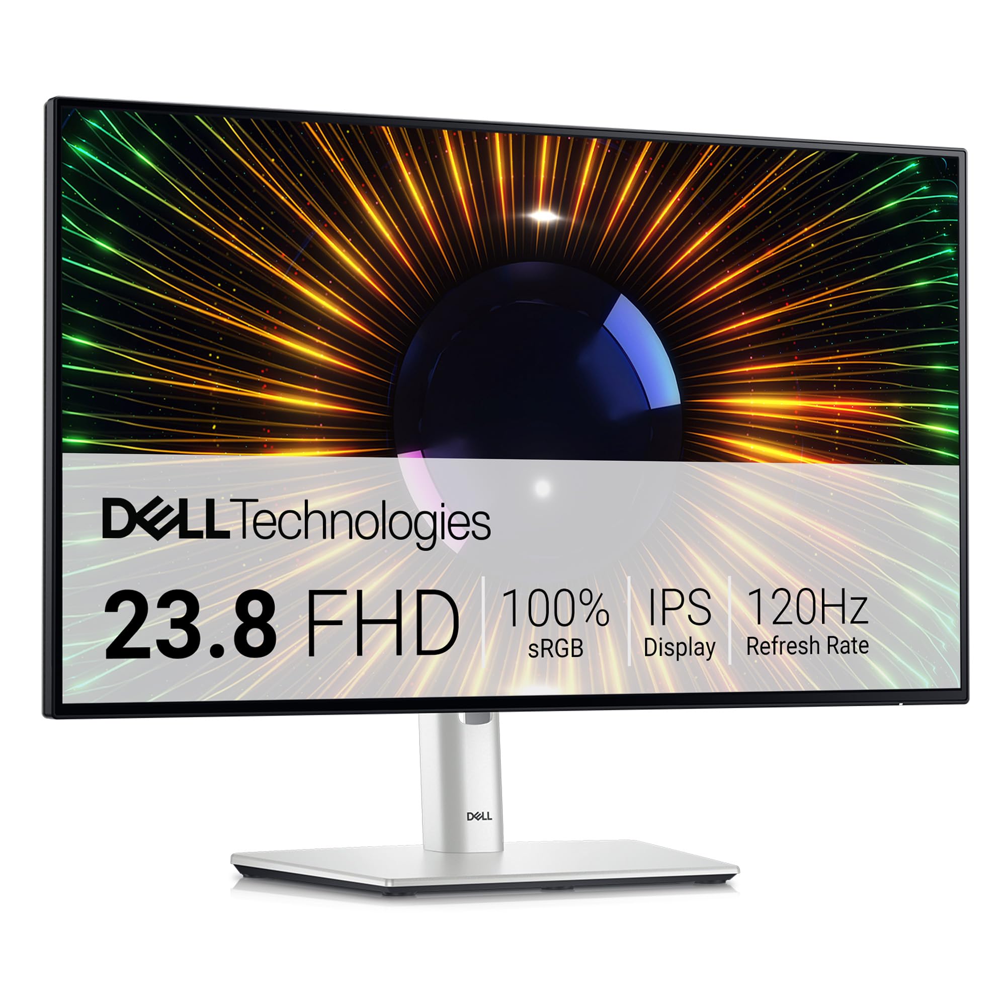 Dell U2424H UltraSharp 24 Zoll Full HD (1920x1080) Monitor, 120Hz, IPS, 5ms, 100% sRGB, 2X USB-C, 2X DisplayPort, HDMI, 3X USB, 3 Jahre Garantie, Silber