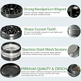 CyanCloud Grinder 2.4 Inch 4 Piece with Stainless Screen Pollen Scraper Gunmetal view 4