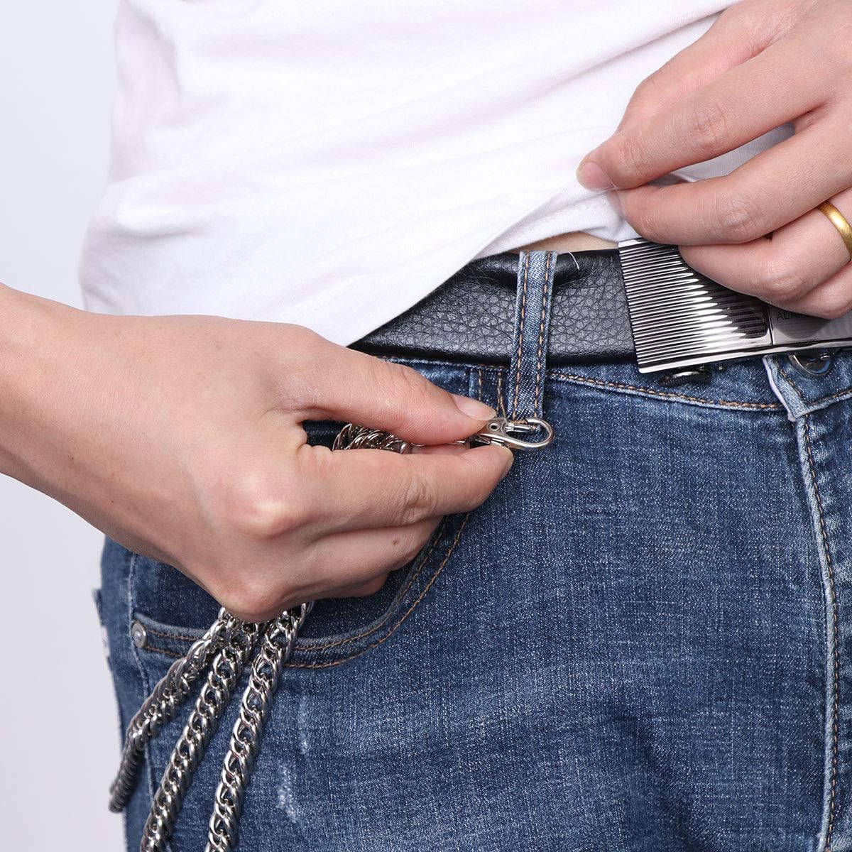 Pixnor Hip Hop Punk Pants Trousers Wallet Key Chain Motorcyle Jean Gothic Rock: Office Products