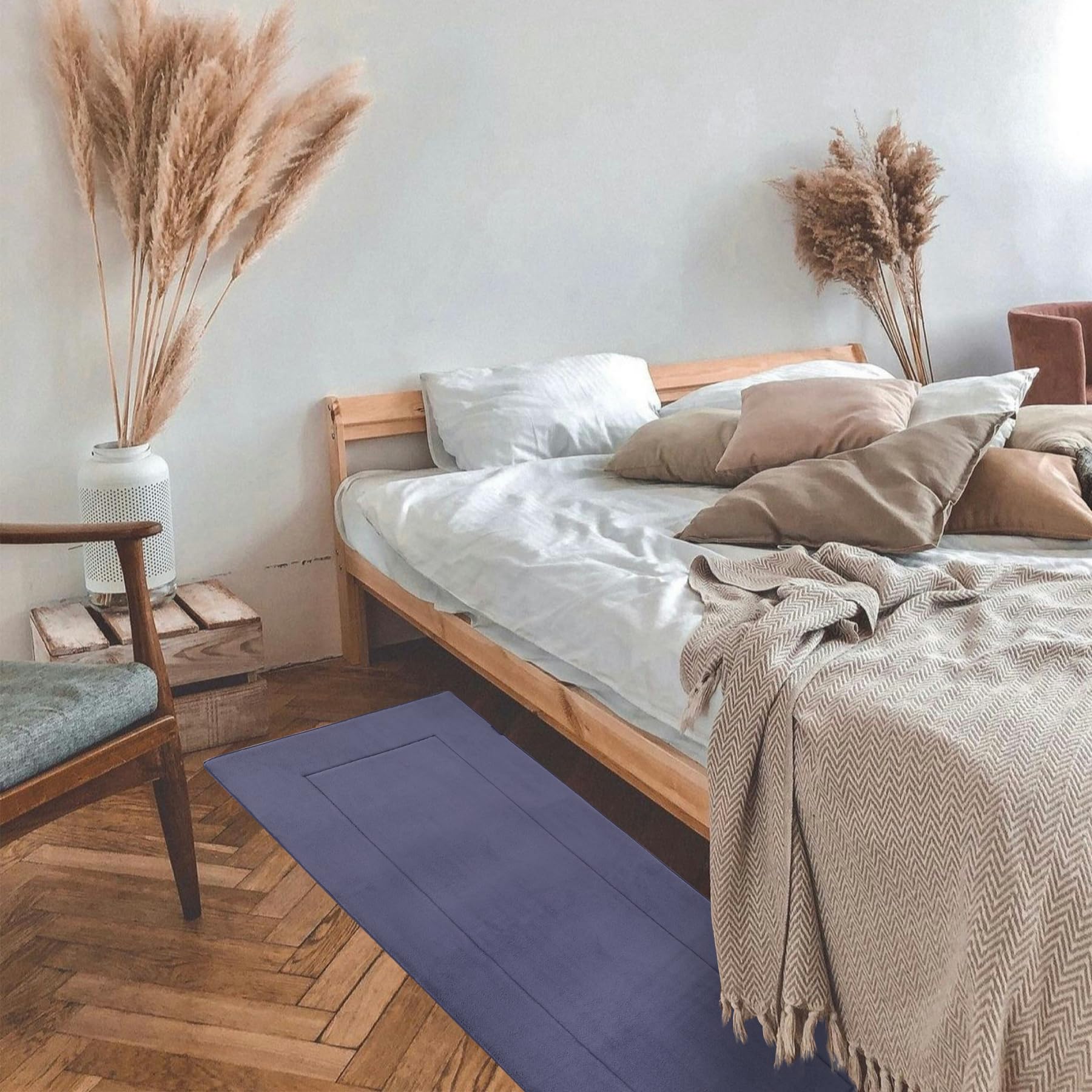 FABBRICA HOME Soft Hallway Runner Rug,Washable Floor Rugs, Non Slip Memory Foam Rug,Super Water Absorption, Suitable for Bathroom Mat, Entrance,Kitchen, Living Room Decor(2x5ft Slate Grey) Image