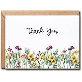 OystersPearl Wildflower Thank You - Bridal Shower Thank You Cards - Floral Wedding Shower - Floral Thank You - Modern Floral Thank You Cards
