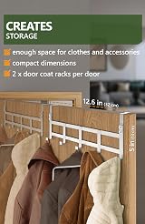 4smile Over Door Hanger Stainless Steel Coat Hook for 4.1cm & 4.6cm UK Doors view 4