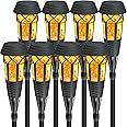 Evelynsun Flickering Flames Torch Light Solar Garden Lights Waterproof Landscape Lighting - 8 Pack
