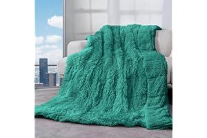 Cottonblue Weighted Blanket 15lbs Twin Size, Soft Faux Fur Sherpa Weighted Blanket, Reversible Fluffy Reverse Bed Blankets, W
