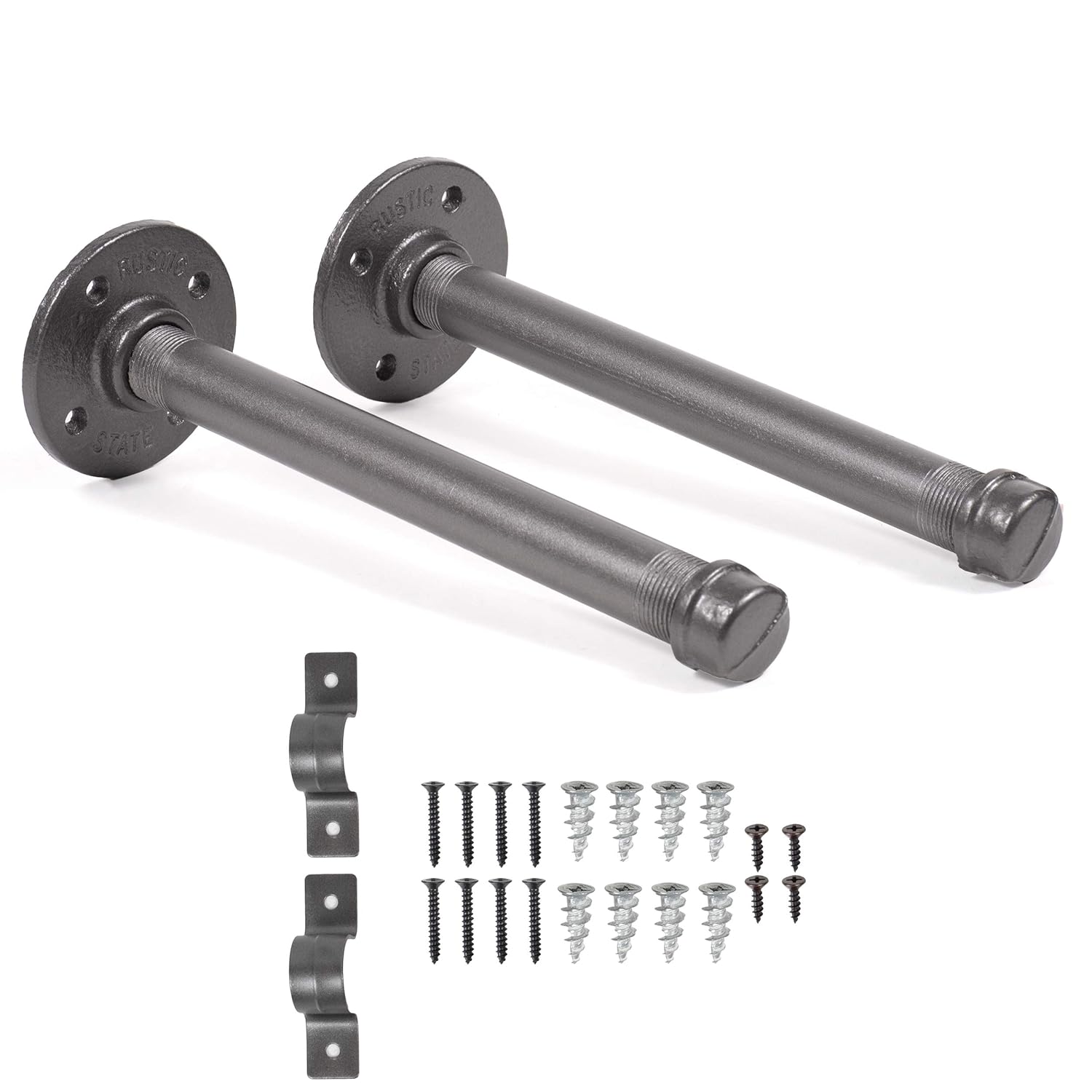 Rustic State Industrial Pipe Wall Bracket Rust Oil Free 10 Inch Gray