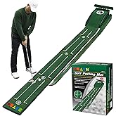 Putting Green Indoor, Perfect Practice Golf Putting Mat, Wrinkle-Free Portable Golf Putting Mat with Auto Ball Return, Indoor & Outdoor Practice - Ideal for Home and Office, Great Gift for Golf Lovers