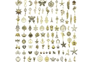 LEBKFT Bulk Charms for Jewelry Making - 200Pcs Mixed Charm Bracelet Pendants & Beads for DIY Necklace Craft Kit​