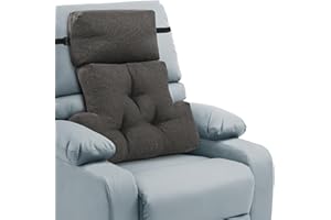 ROYALAY 2 Pcs Neck Pillow Lumbar Support for Recliner, Back Pillow for Chair with Adjustable Headrest Pillow, Back Rest Pillow for Office Chairs, Recliners,Sofa, Couch, Brown