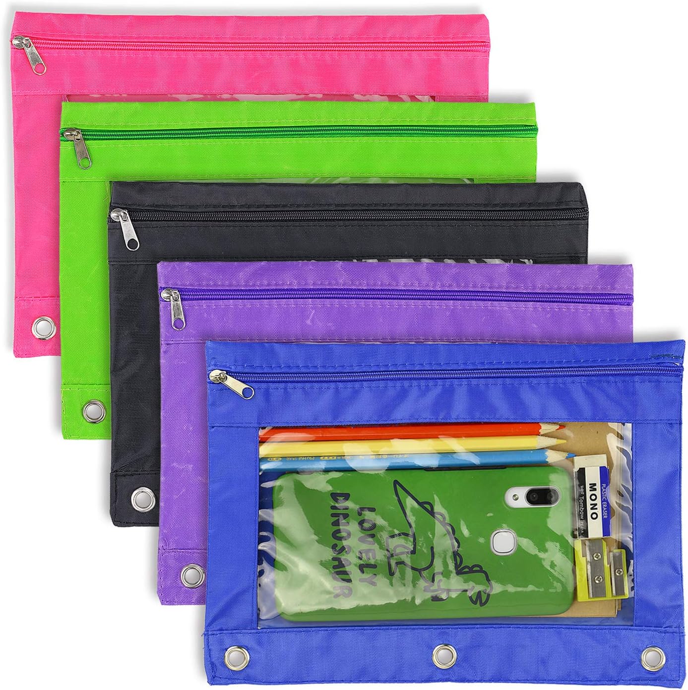 YOUSHARES Pencil Pouch 3 Ring