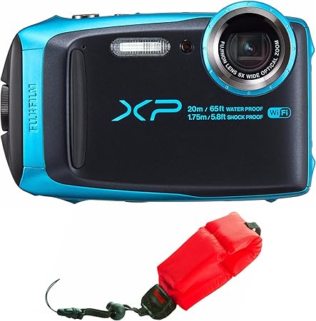 Amazon Fujifilm Finepix Xp1防水デジタルカメラ スカイブルー フォーカスカメラストラップ コンパクト 通販