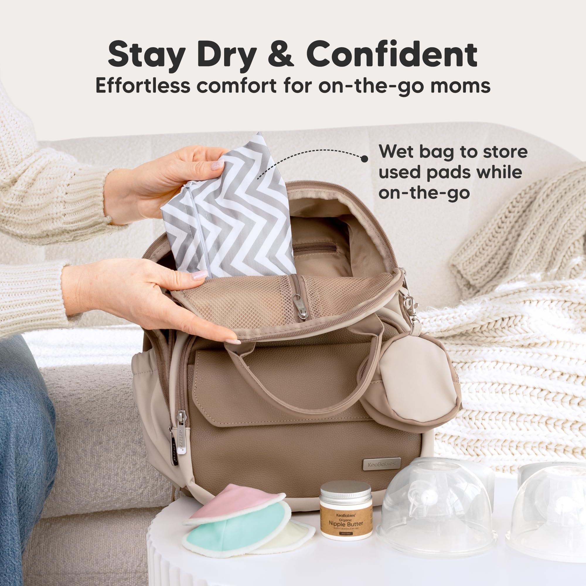 Organic Nursing Pads - 14 Washable Viscose Derived from Bamboo Breastfeeding Pads, Wash Bag, Reusable Breast Pads for Breastfeeding, Nipple Pads for Breastfeeding Essentials(Pastel Touch, L 4.8