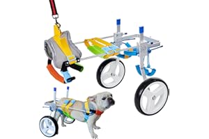 BAKYAR Adjustable Dog Wheelchair for Back Legs| Pet Wheelchairs with Disabled Hind Legs Walking|Stabel & Light Weight (7-Size) (S)