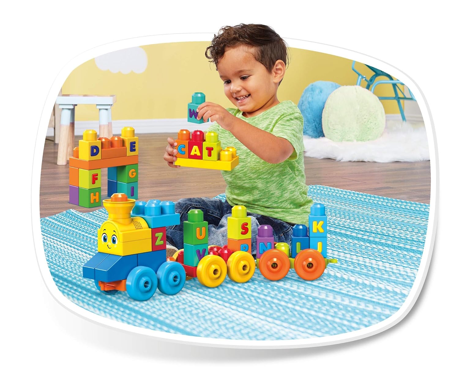 Mega Bloks - Tavolino Multi attività 3-in-1, Ripiegabile e con Pista