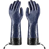 COOLJOB Long Sleeve Waterproof Winter Freezer Gloves with PVC Coating for Working Gardening Fishing Construction
