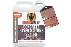 BEEST Paver Sealer - 8700 Wet Look (Satin Finish) - 1 Gallon Covers up to 175-250 sq ft (2 Coats)| Concrete Sealer Outdoor - Color Enhancing Acrylic Sealant for Stones, Patios, Pavers, Bricks & Driveways
