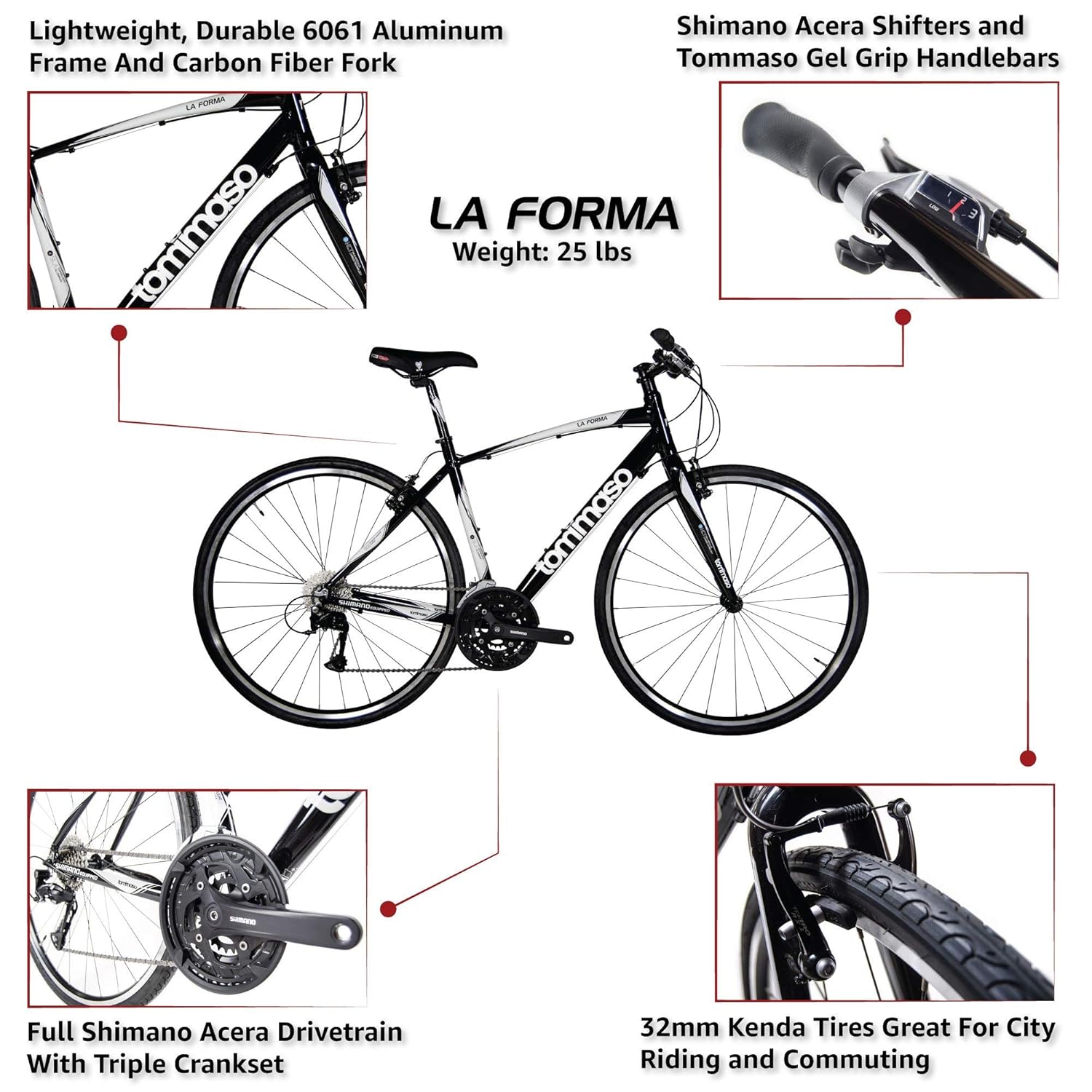 Tommaso la forma lightweight aluminum hybrid bike Outlet
