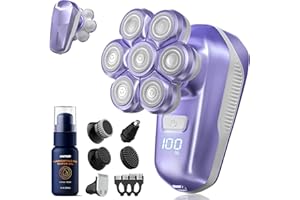 UMITHER Electric Shaver for Women, Electric Razor with 7D Magnetic Shaver Heads, Wet Dry Waterproof Bald Head Trimmer Kit for Women & Men, Nose Ear Hair Trimmer, USB Rechargeable Clippers, Purple