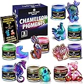 BALTIC DAY - Chameleon Mica Powder, 8 Jars of Color Shift Mica Powder Set - Epoxy Resin Color Pigment Powder - Chameleon Powder - Holographic Mica Powder - Nr2