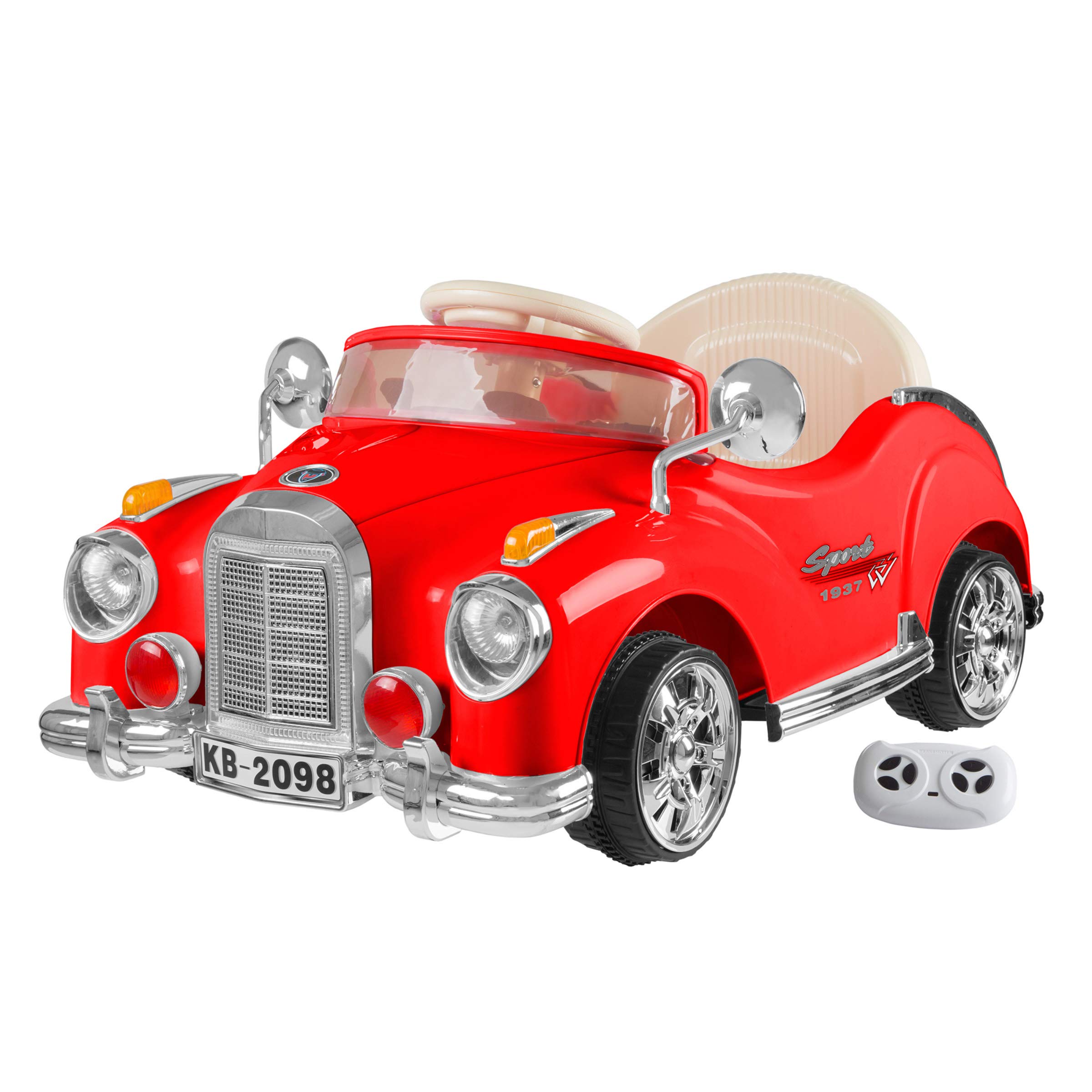Ride On Toy Car Battery Powered Classic Car Coupe With Remote Control And Sound By Lil Rider Toys For Boys And Girls 3 Year Olds And Up Red Buy Online In