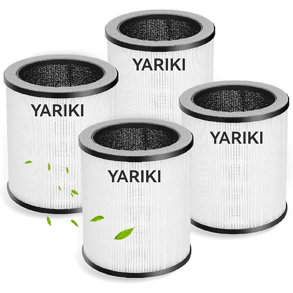 P60 Replacement Air Purifier Filters 4-Pack - Compatible With YARIKI, TPLMB, Vhoiu KJ50 Models, 3-Layer HEPA+Carbon