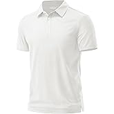 Cotrasen Mens Polo Shirts Short Sleeve Cotton Pique Golf Shirt Button Classic Fit Stretch Performance Casual T-Shirts