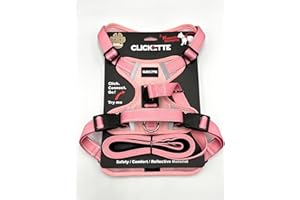 Clickette™ Magnetic Locking Harness and Leash (Pink, Medium)