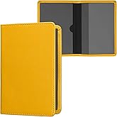 kwmobile Registration and Insurance Holder - Car Document Holder for Vehicle Documents and Cards - PU Leather - Radiant Yello