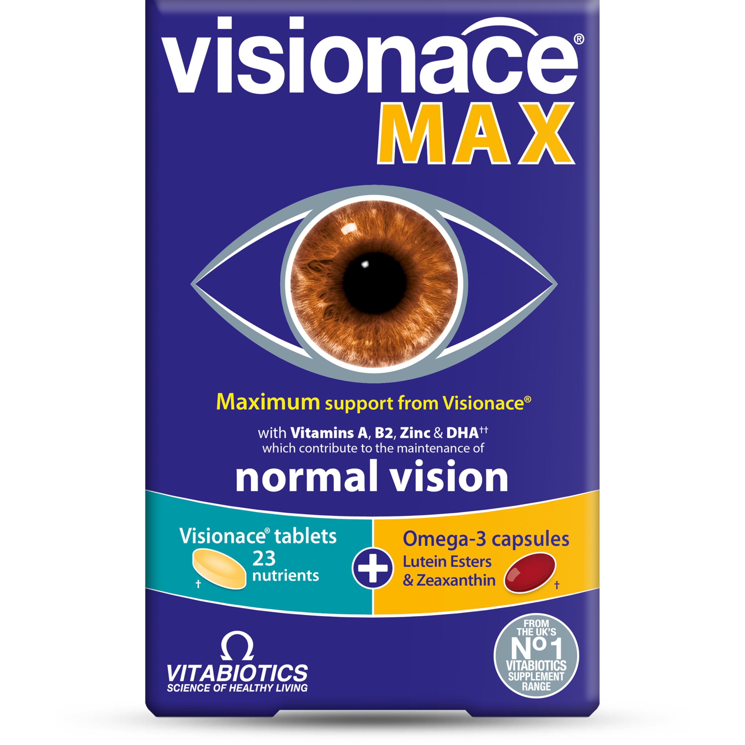 Visionace Max Tablets and Capsules, Vitabiotics, 1 X 28+28S