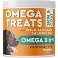 PawfectCHEW Fish Oil Omega 3 for Dogs - Allergy Relief - Joint Health - Itch Relief, Shedding - Skin and Coat Supplement - Alaskan Salmon Oil Chews - Omega 3 6 9 - EPA & DHA Fatty Acids