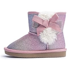 KRABOR Toddlers/Little Girls Boots,Glitter Warm