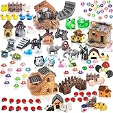 113 PCS Fairy Garden Accessories,Miniature Fairy Garden Accessories Outdoor,Fairy Garden Kit,Fairy Garden Animals, Miniature 